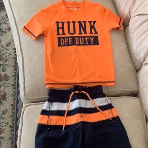 Boys swim shirt and trunks